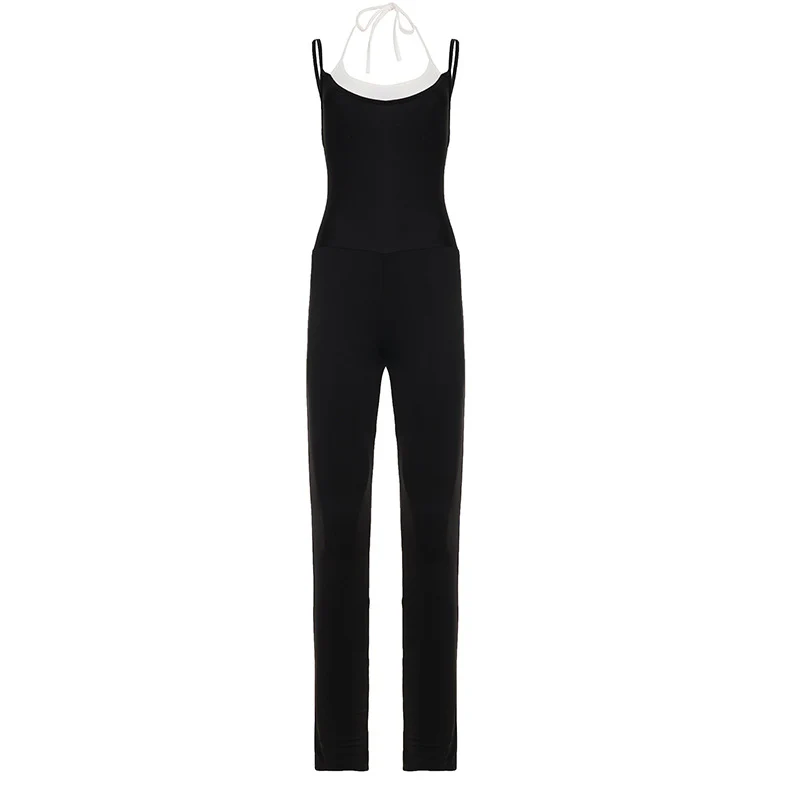 Damen schmal geschnittener Jumpsuit mit verstellbaren Spaghettiträgern und hohem Bund Heidi-Mode - Image 6