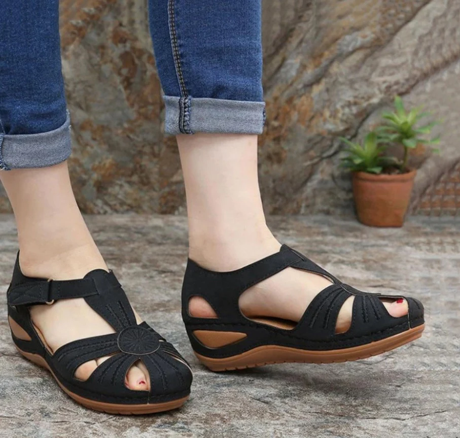 Damen Schnürsandalen mit offenem Zehenbereich und ergonomischer Sohle R&B - Image 3