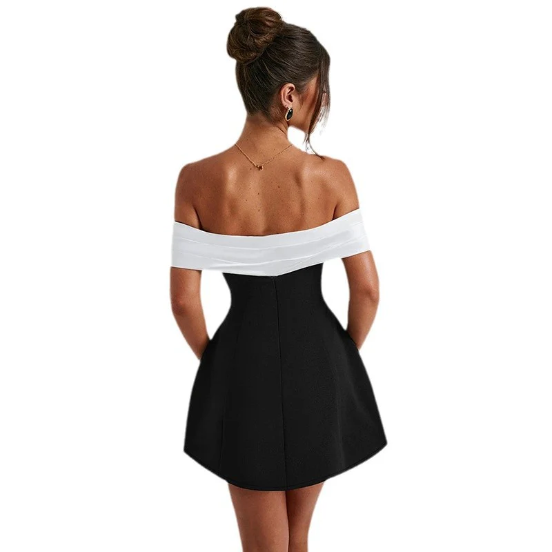 Damen schulterfreies Cocktailkleid mit elegantem Rüschenoberteil R&B - Image 5