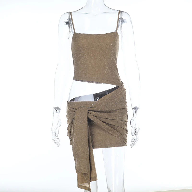 Damen schulterfreies Kleid mit asymmetrischem Design und raffinierten Drapierungen R&B - Image 6