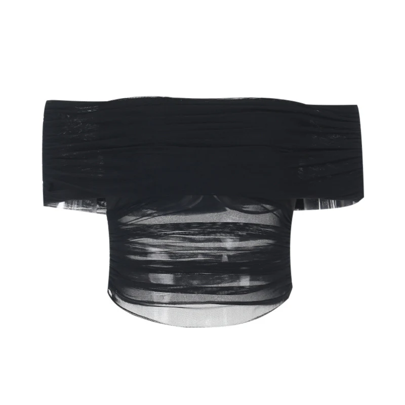 Damen schulterfreies Oberteil mit Wickeldesign und Rüschendetails R&B - Image 5