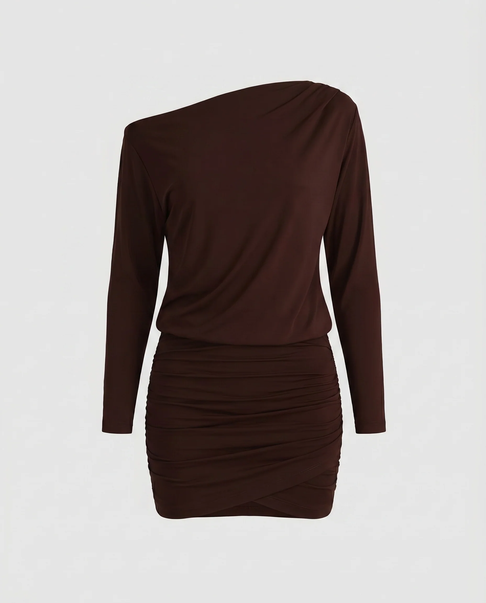 Damen schulterfreies Wickelkleid mit modischen Rüschen und elegantem Schnitt R&B - Image 5