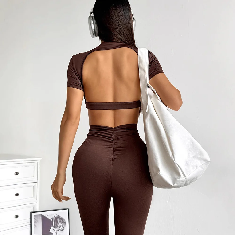 Damen Set aus cropped Oberteil und figurbetonten Leggings R&B - Image 4