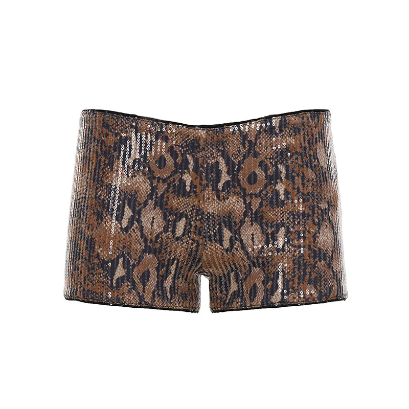 Damen Set aus schimmerndem Top und kurzen Shorts im Animal-Print R&B - Image 6