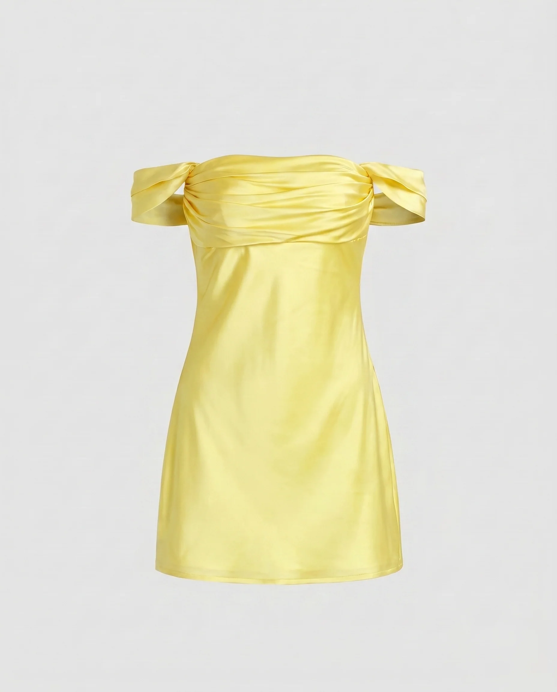 Damen Sexy Minikleid mit raffiniertem Wickelausschnitt und schimmerndem Satin R&B - Image 7