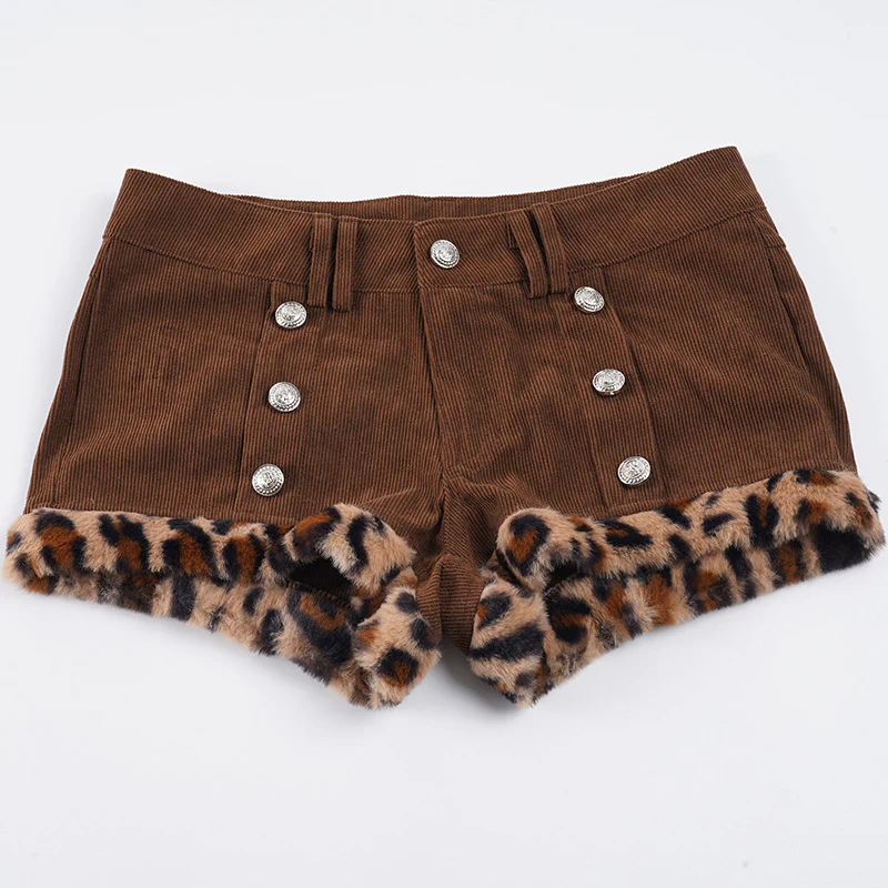 Damen Shorts mit eleganten Knopfdetails und trendigem Leopardenbesatz R&B - Image 6