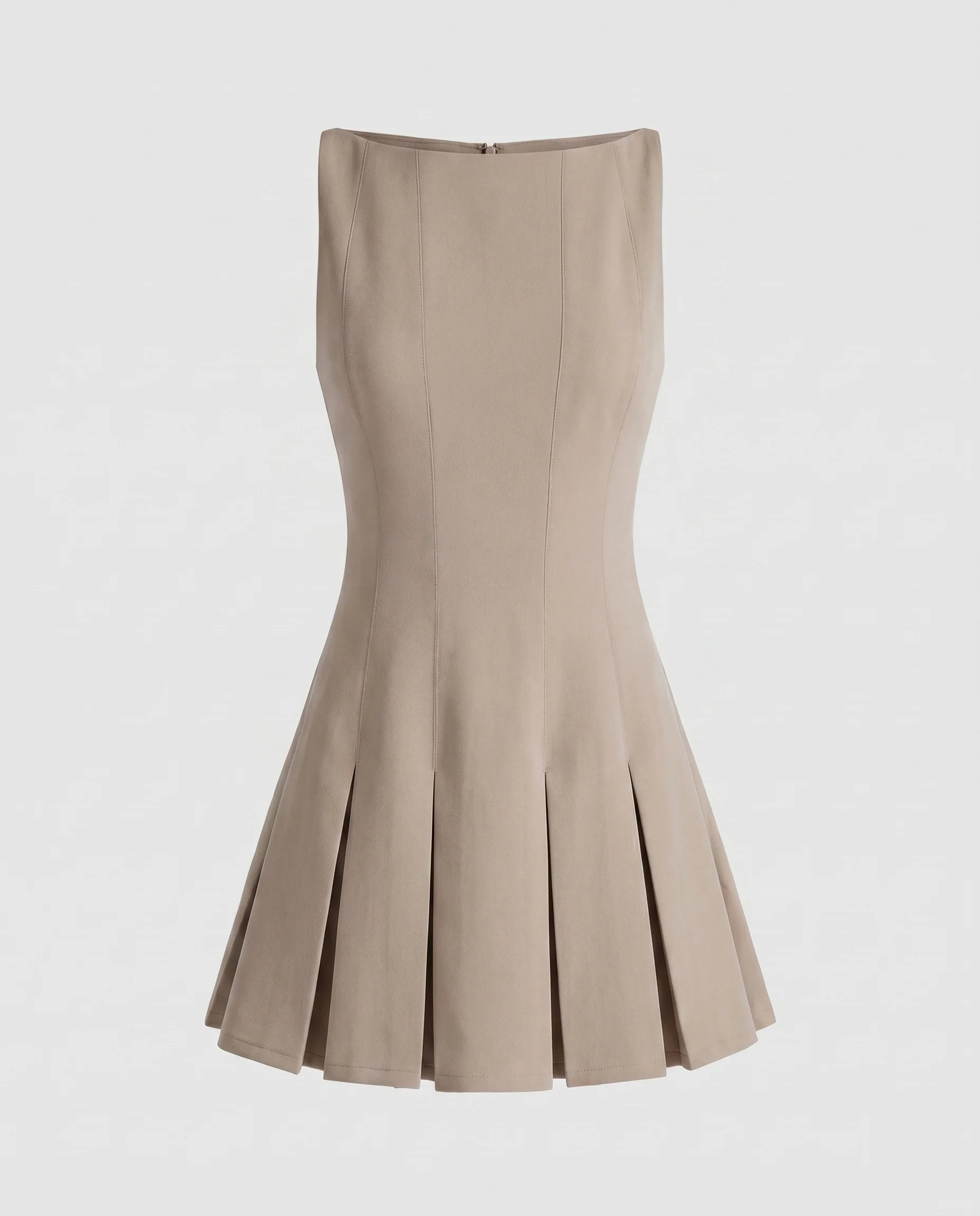 Damen skater Kleid mit elegantem U-Ausschnitt und plissiertem Rock R&B - Image 6
