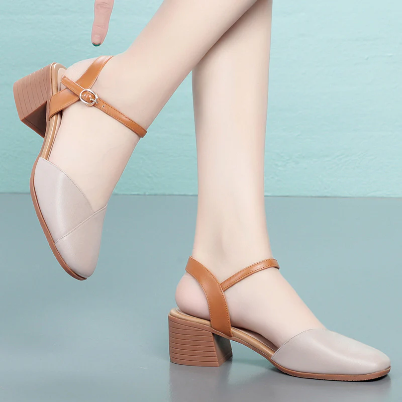 Damen Sling-Pumps mit modischem Riemendesign und komfortablem Blockabsatz R&B - Image 3
