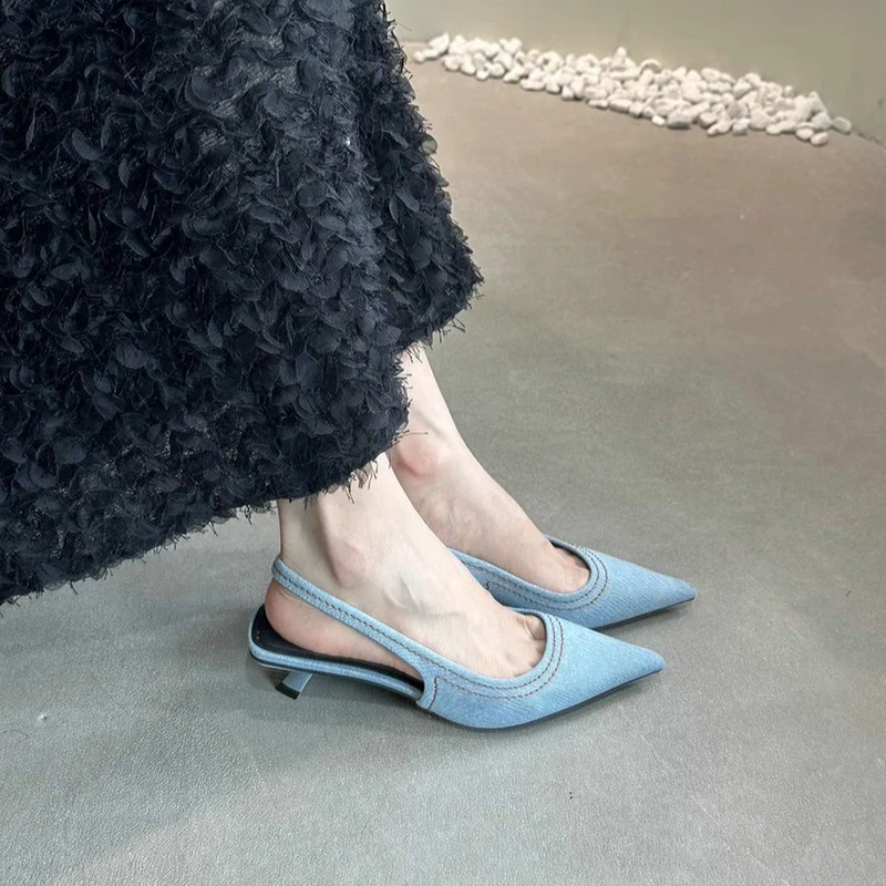 Damen Sling-Pumps mit spitzem Design und verstellbarem Riemchen R&B - Image 3