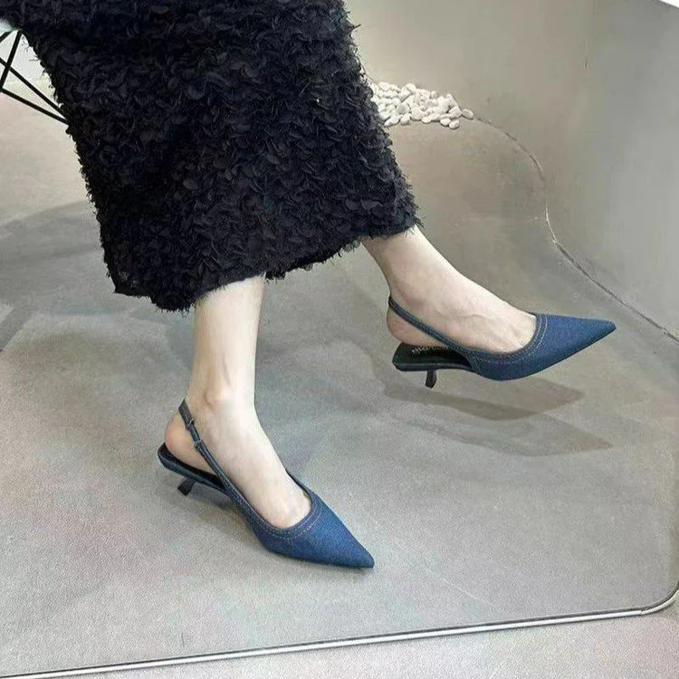 Damen Sling-Pumps mit spitzem Design und verstellbarem Riemchen R&B - Image 6