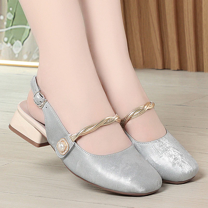 Damen Sling-Schuhe mit modischem Riemendesign und elegantem Blockabsatz R&B - Image 2