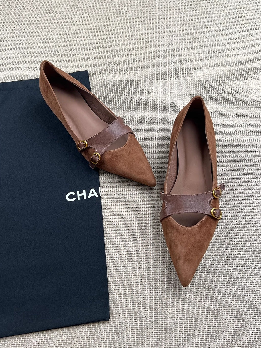 Damen Slingback-Ballerinas mit dekorativer Schnallenakzent und eleganter Lederoberfläche R&B - Image 8