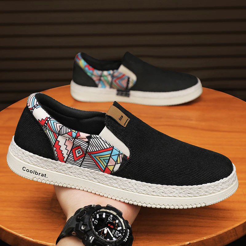 Damen Slip-On Sneakers mit buntem Musterdetail und rutschfester Sohle R&B - Image 7