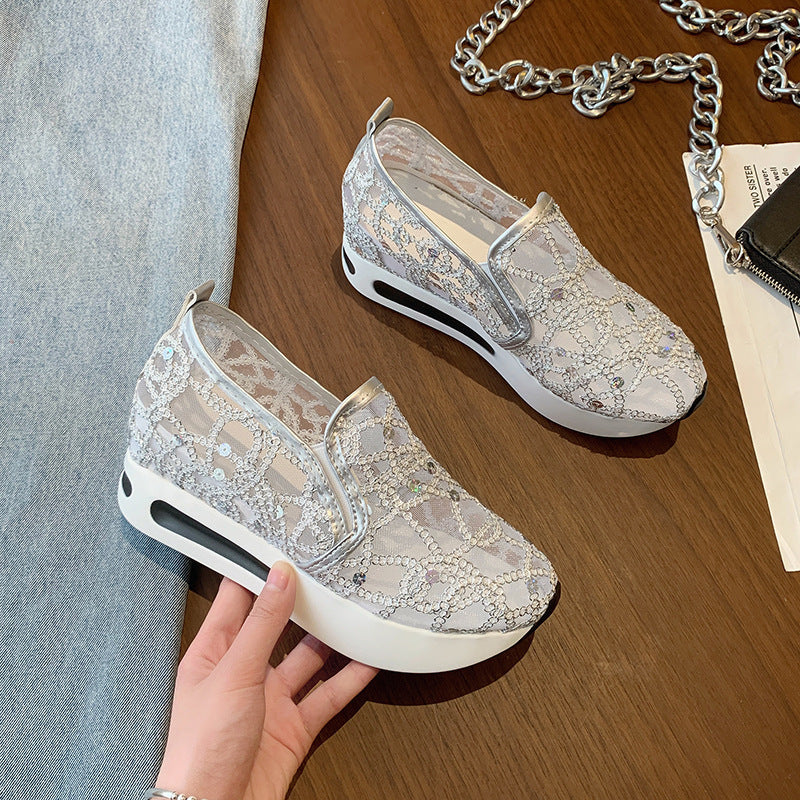 Damen Slip-On Sneakers mit funkelndem Mesh-Obermaterial und rutschfester Sohle Heidi-Mode - Image 2