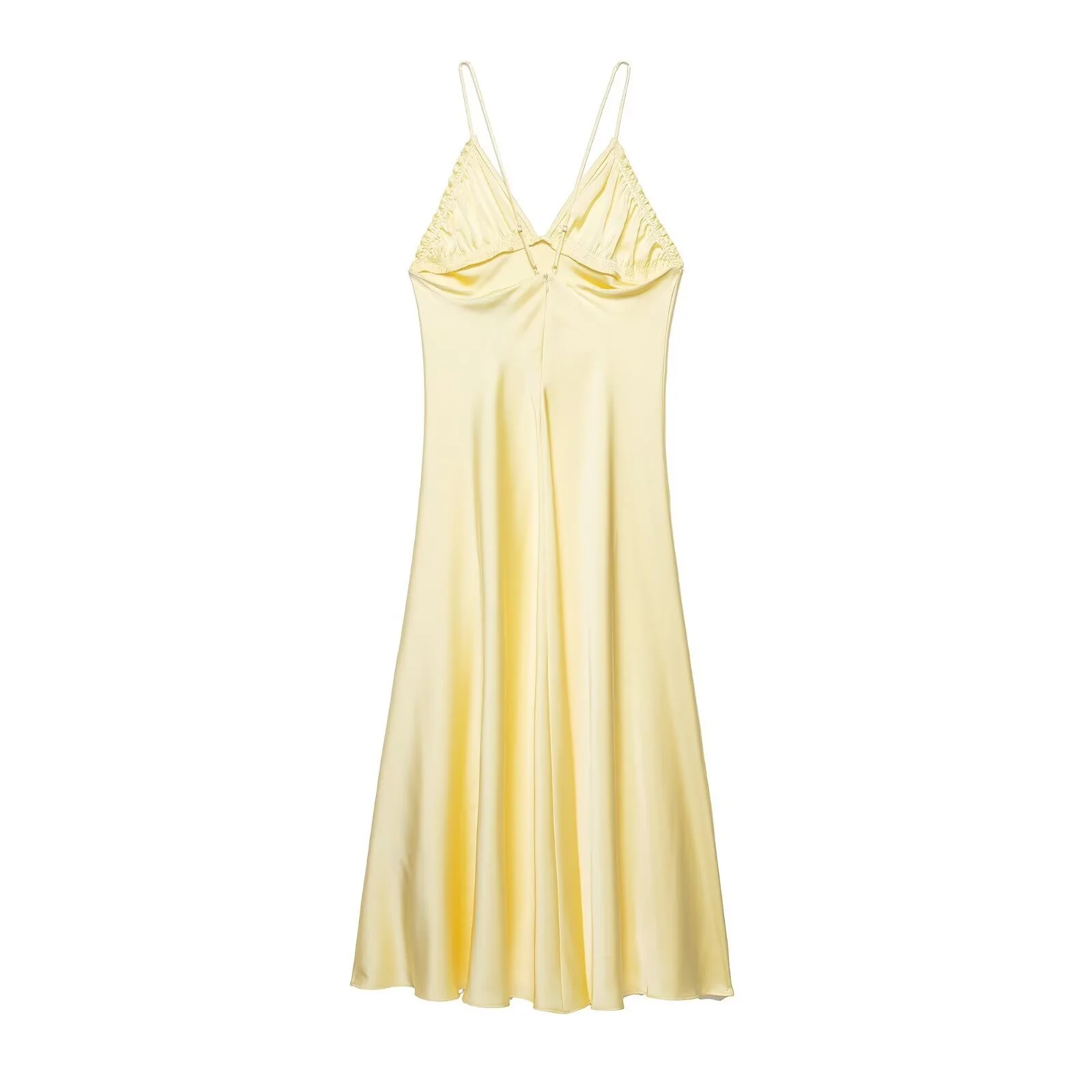 Damen Slipdress mit verführerischem V-Ausschnitt und feinen Rüschendetails R&B - Image 2