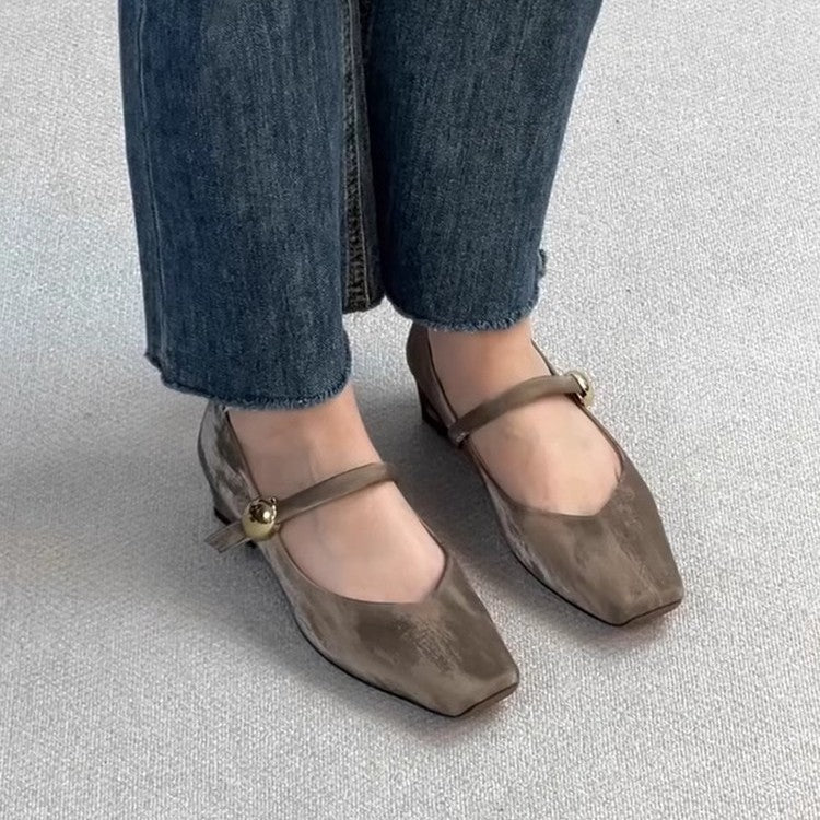 Damen Slipper mit eleganter Schnalle und modischem Blockabsatz R&B - Image 3