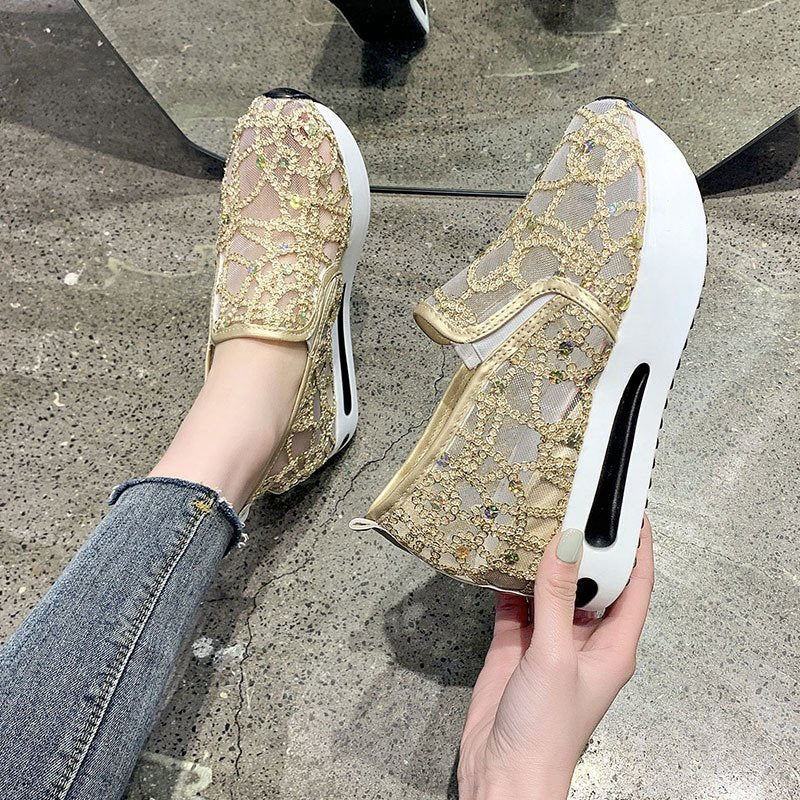 Damen Sneakers mit dekorativem Netzdesign und modischen Glitzerdetails R&B - Image 3