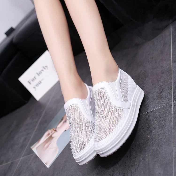 Damen Sneaker mit funkelnden Strassdetails und atmungsaktivem Obermaterial Heidi-Mode - Image 3