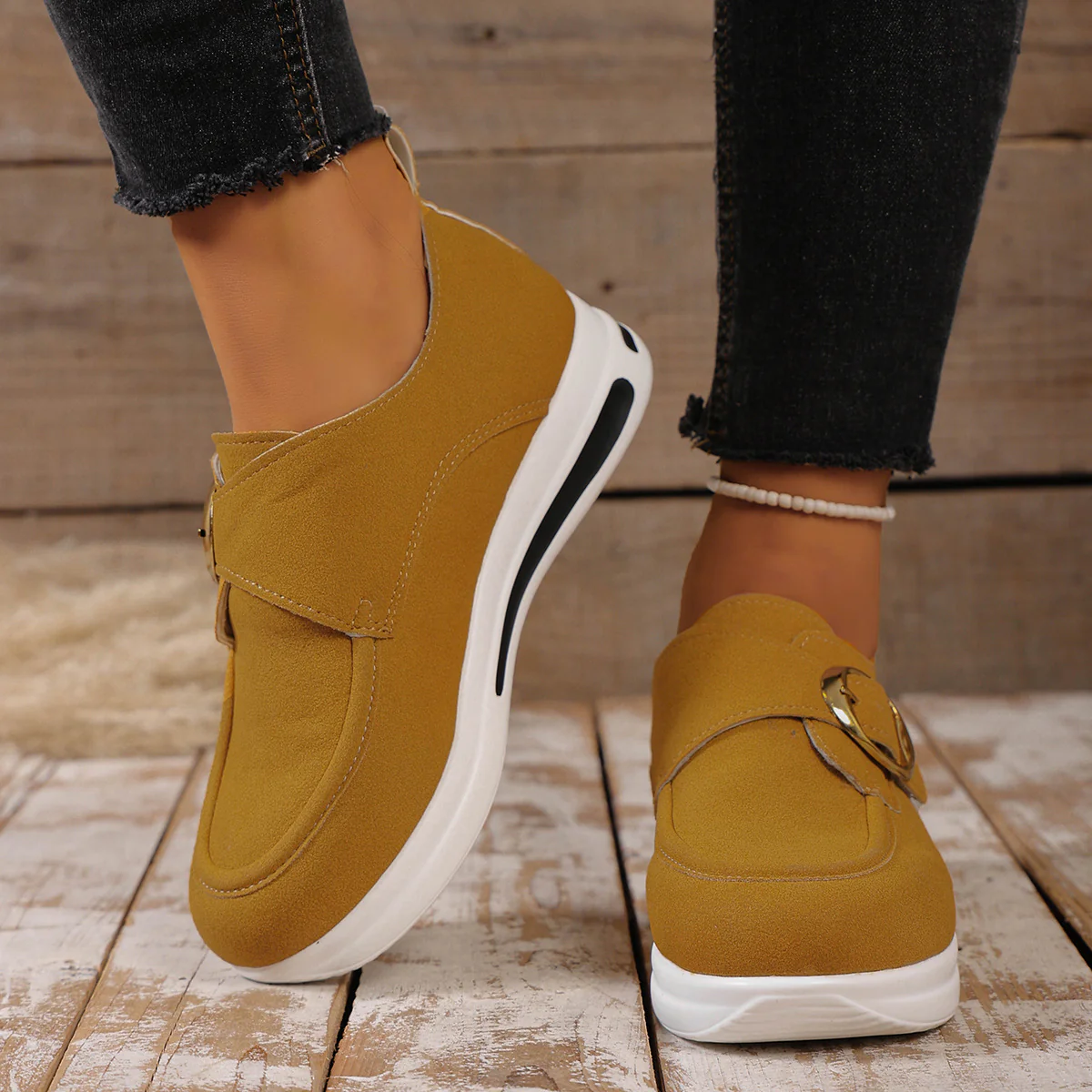 Damen Sneaker mit modischem Schnallenverschluss und bequemer Sohle R&B - Image 8