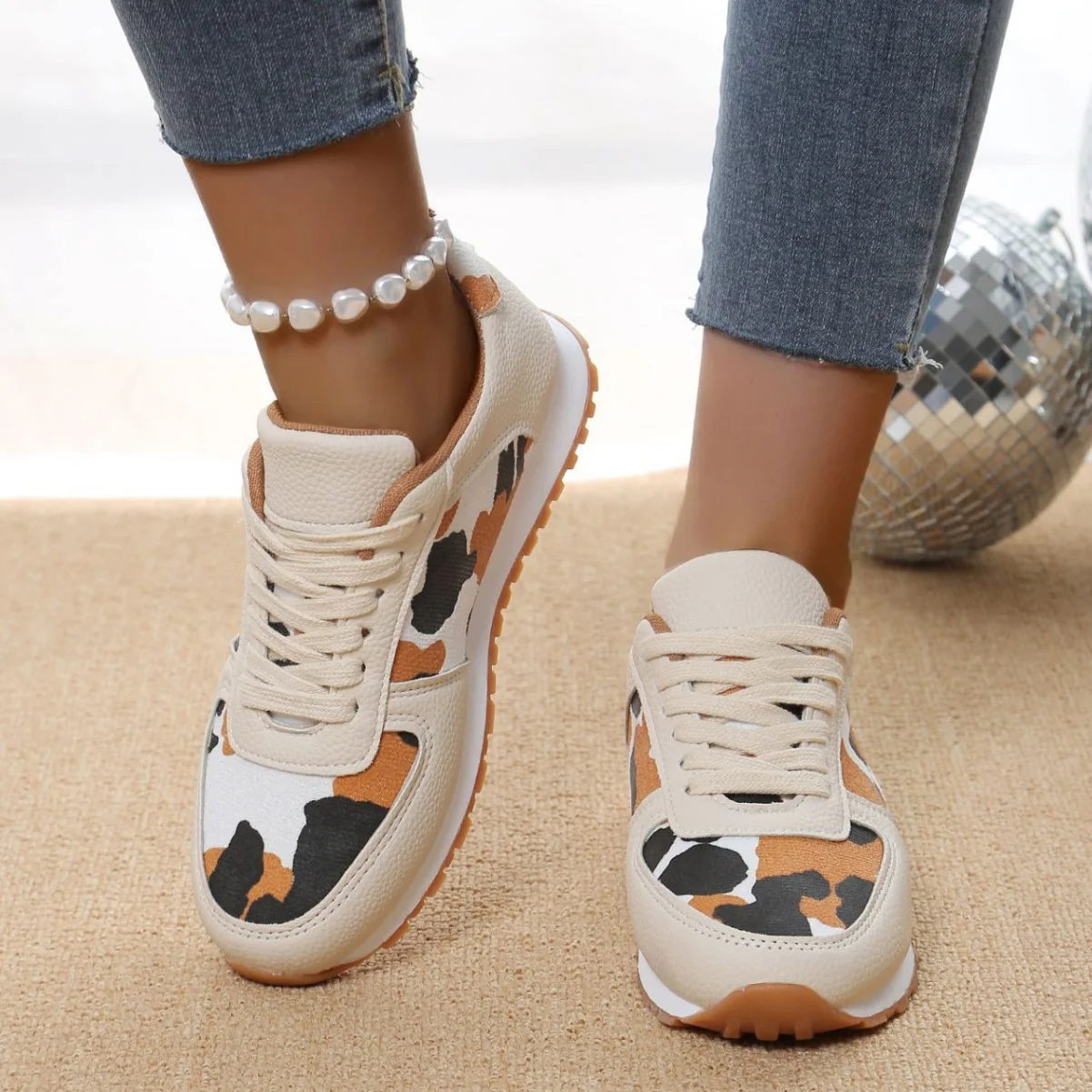 Damen Sneaker mit tierischem Muster und bequemer Dämpfungstechnologie R&B - Image 4