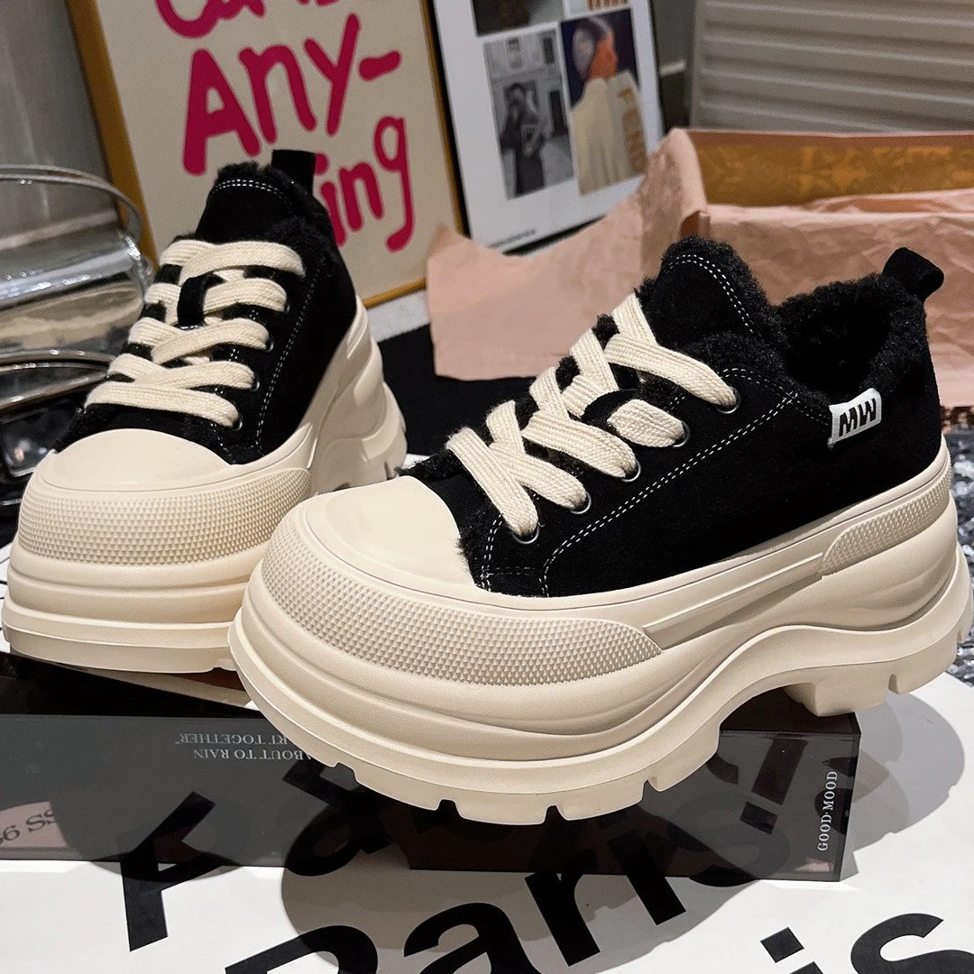 Damen Sneakers mit luxuriösem Fleece-Innenfutter und robustem Plateau R&B - Image 4