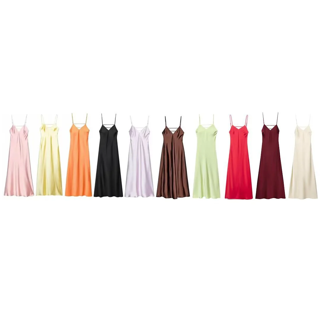Damen Sommerliches Spaghettiträgerkleid mit schmeichelndem Schnitt und fließendem Stoff R&B - Image 4