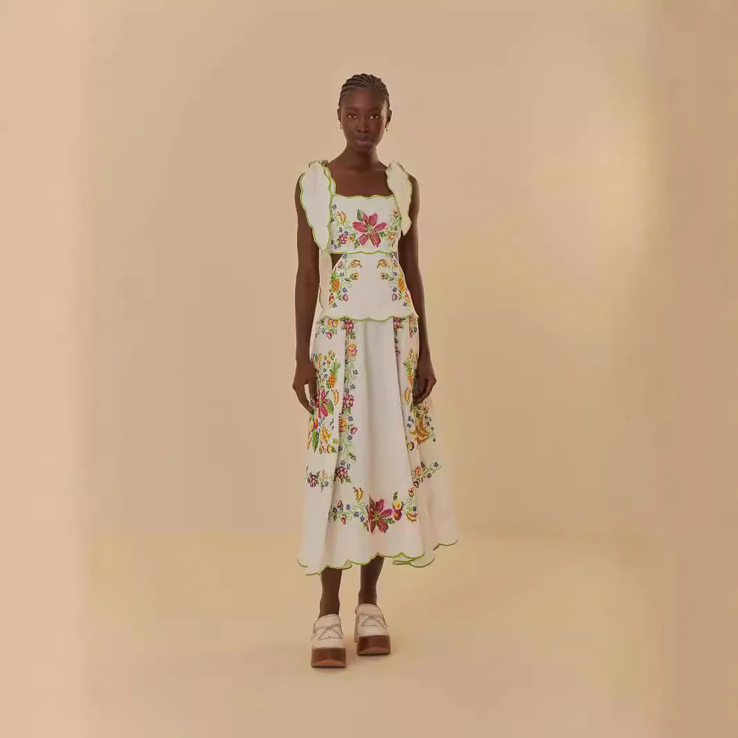 Damen Sommerkleid mit aufwendiger floralem Stickdesign R&B - Image 2
