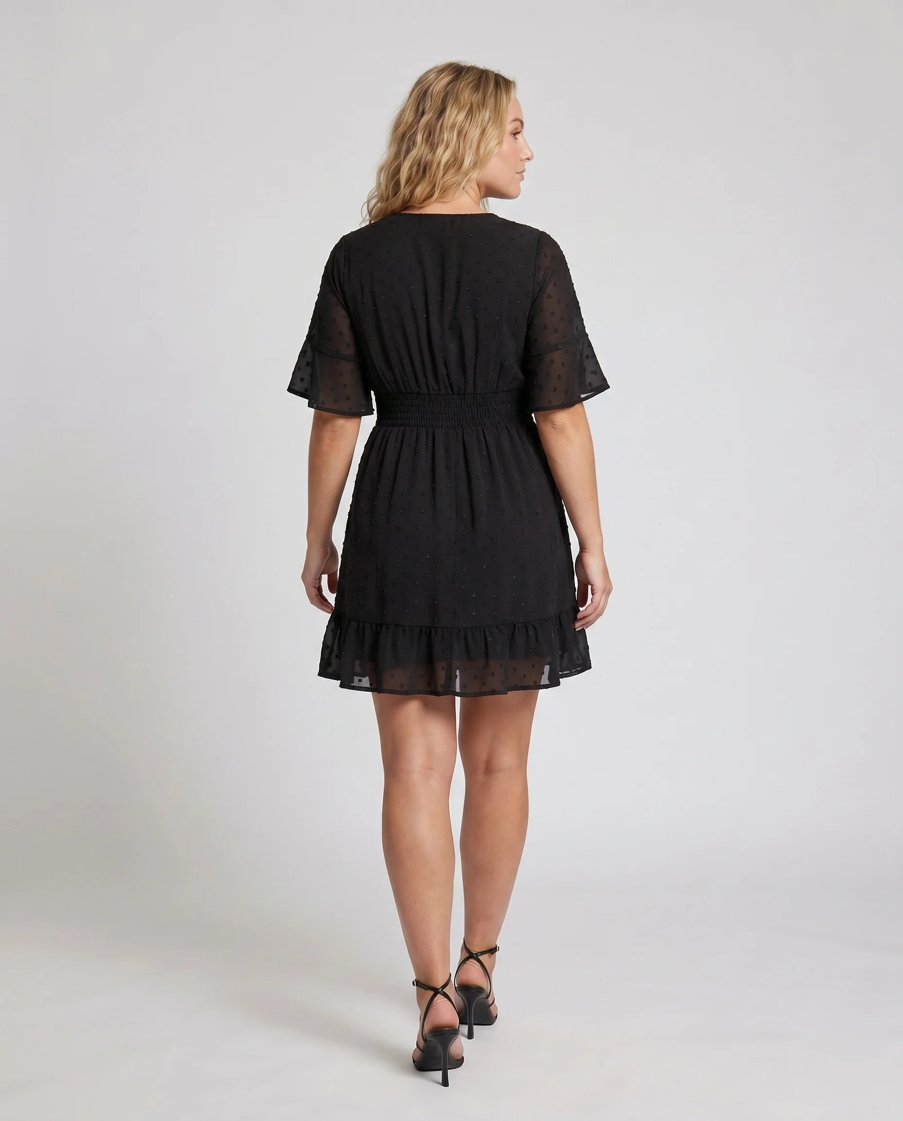 Damen Sommerkleid mit V-Ausschnitt und Rüschendetails R&B - Image 4