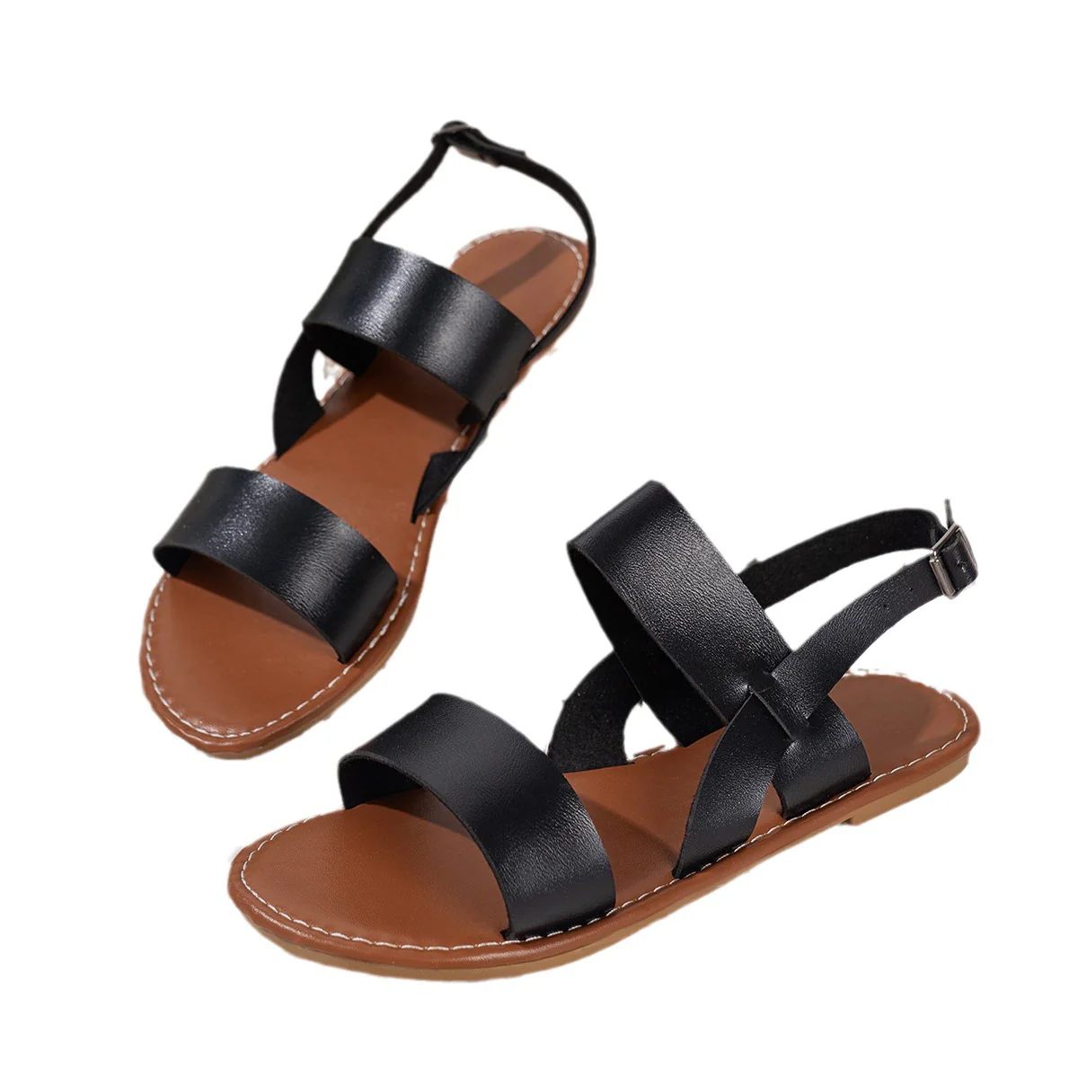 Damen Sommerliche Ledersandalen mit verstellbarem Riemendesign R&B - Image 5