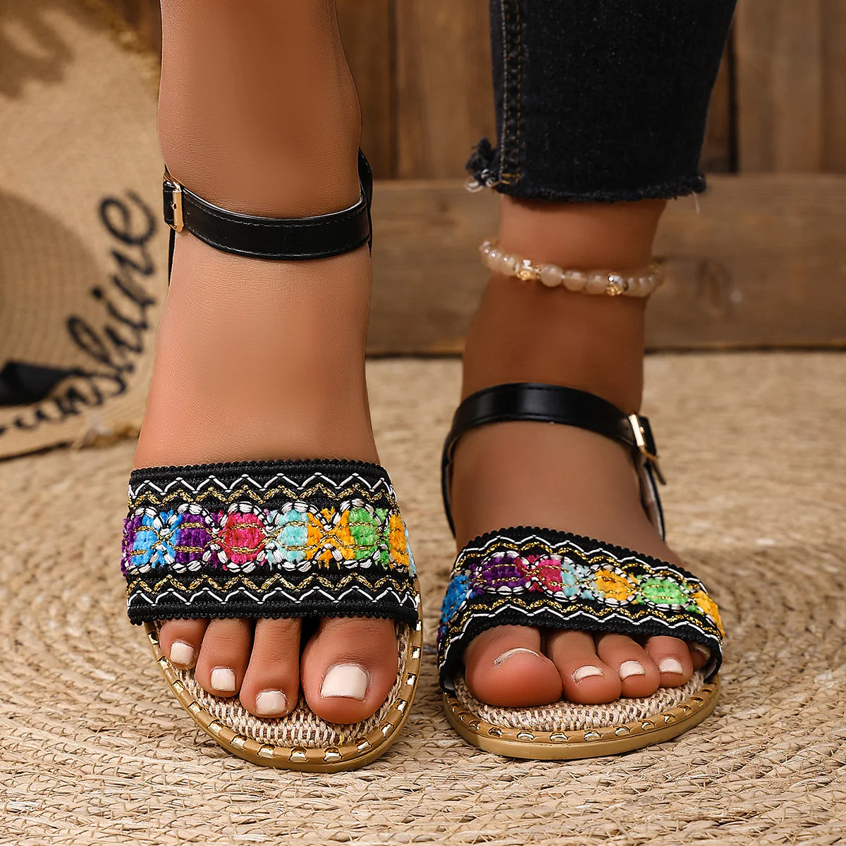 Damen Sommerliche Sandalen mit kunstvollem Perlen-Design R&B - Image 7