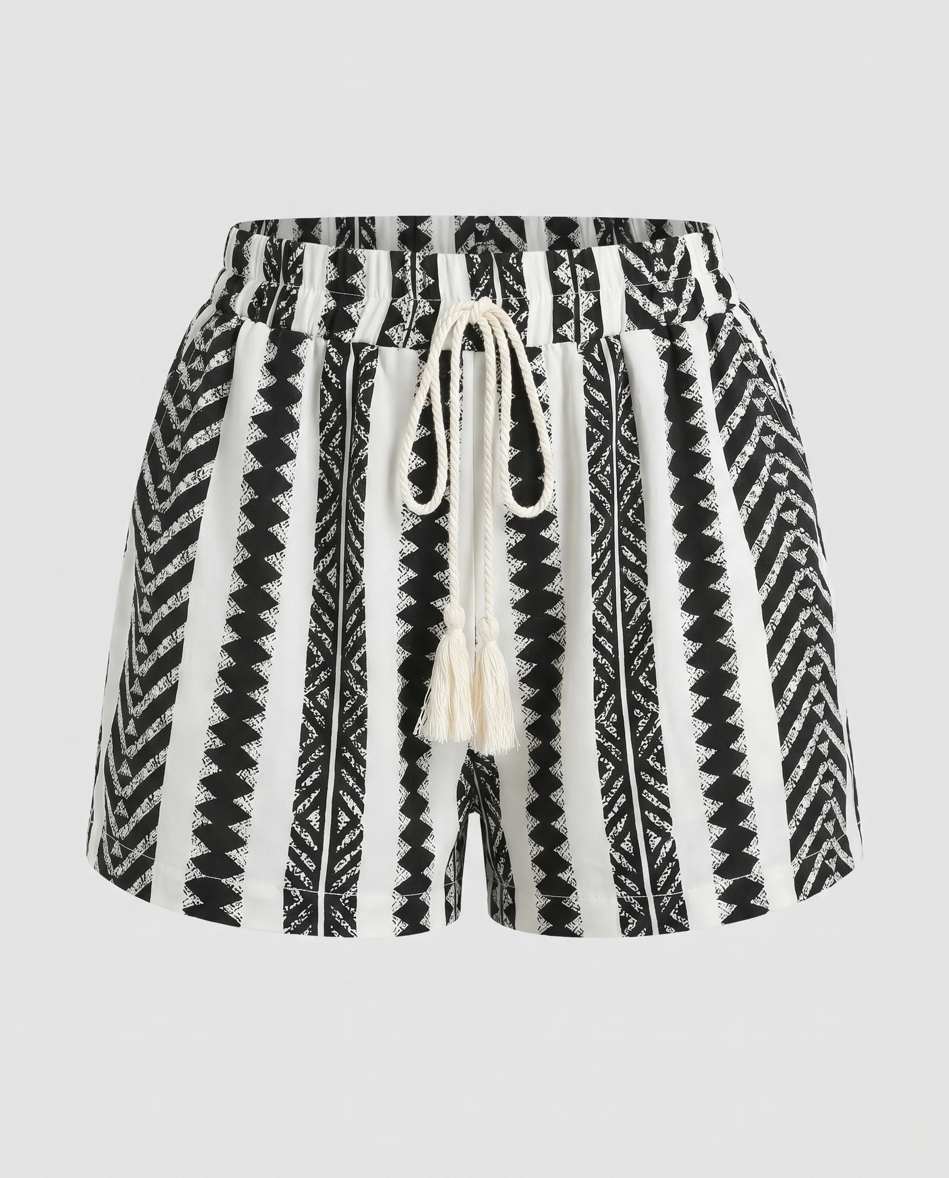Damen sommerliche Shorts mit elastischem Bund und modischem Muster - Image 5