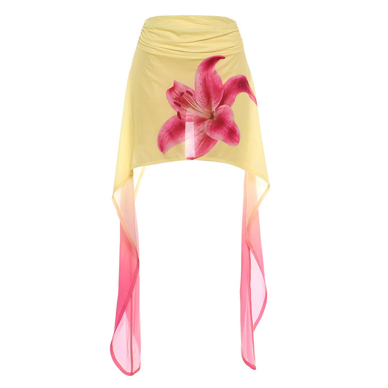 Damen Sommerlicher Wickelrock mit floralem Design und asymmetrischem Saum R&B - Image 6