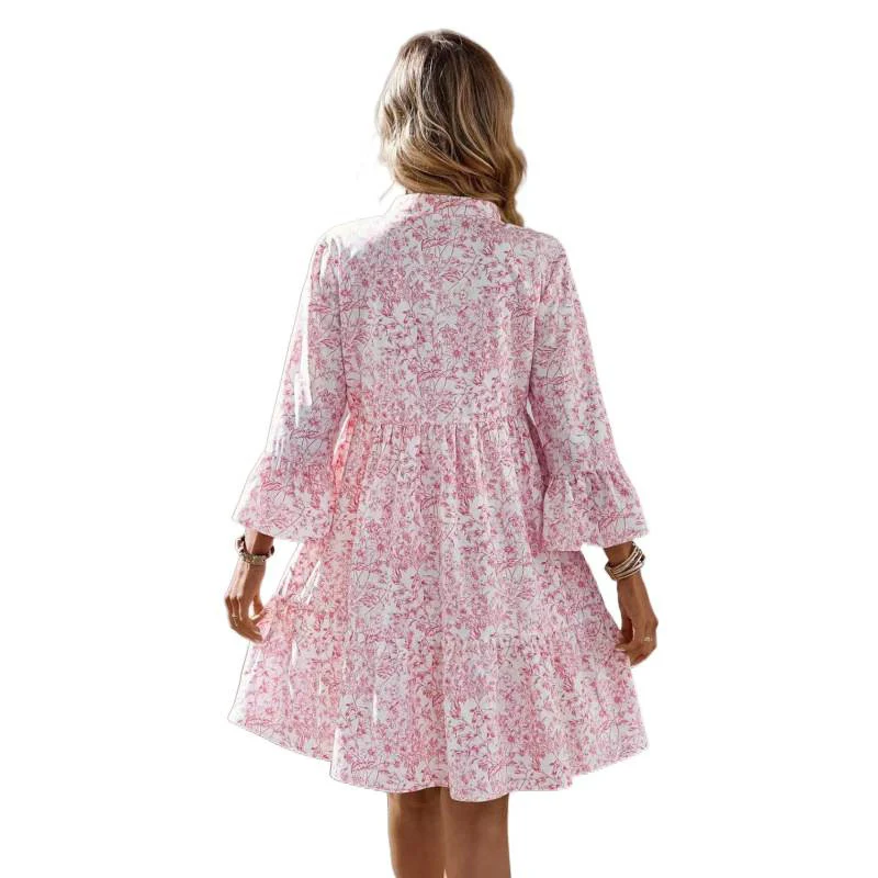 Damen Sommerliches Chiffonkleid mit floralem Design und Rüschendetails R&B - Image 4