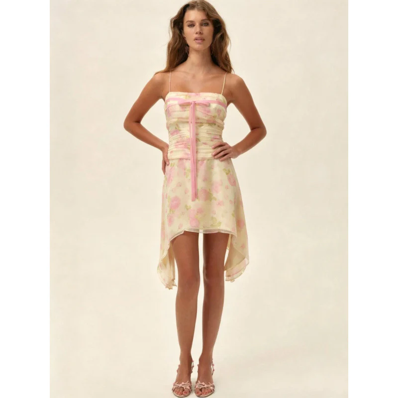 Damen Sommerliches Kleid mit floralem Design und asymmetrischem Saum R&B - Image 2