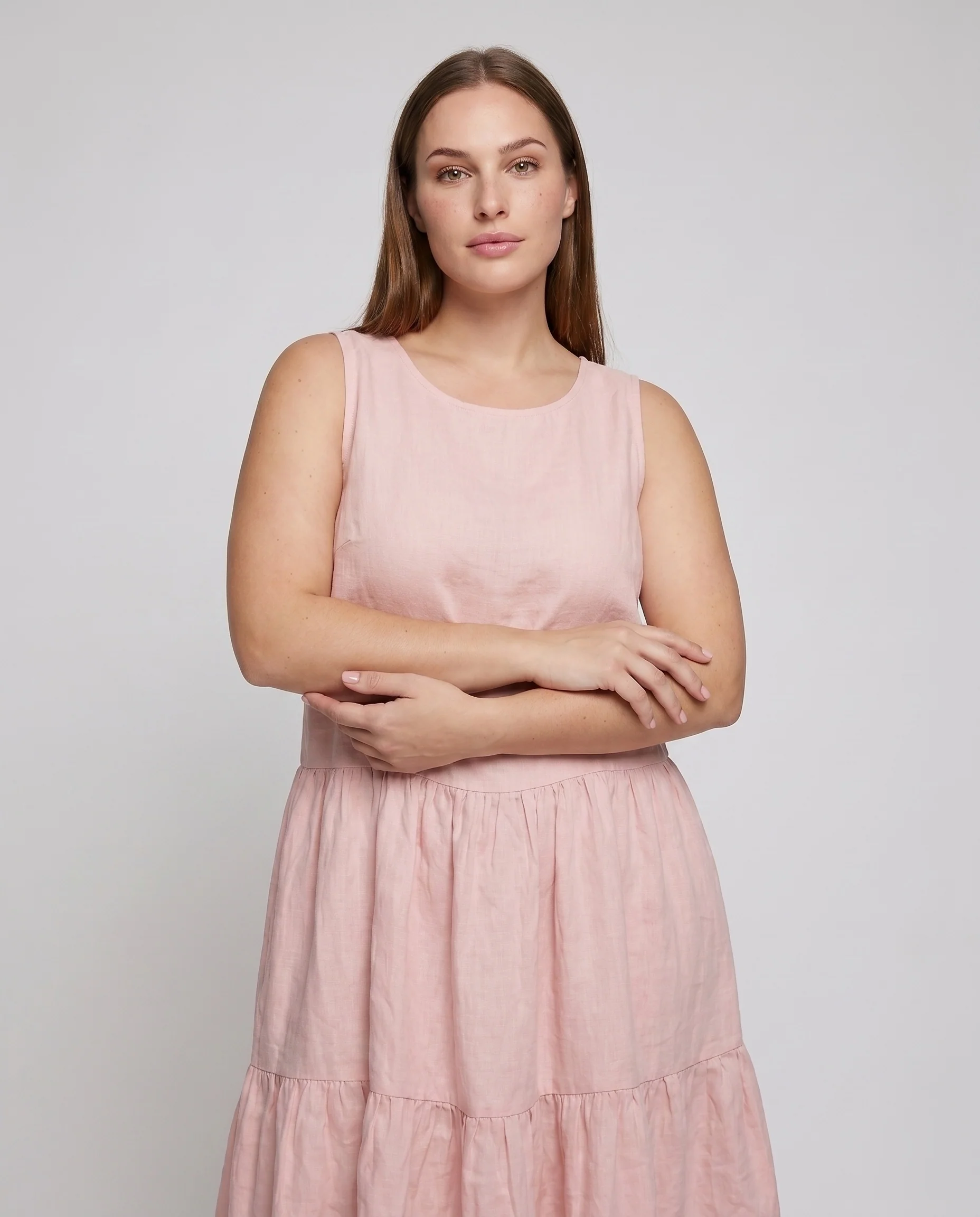 Damen Sommerliches Leinenkleid mit voluminösen Rüschendetails - Image 2