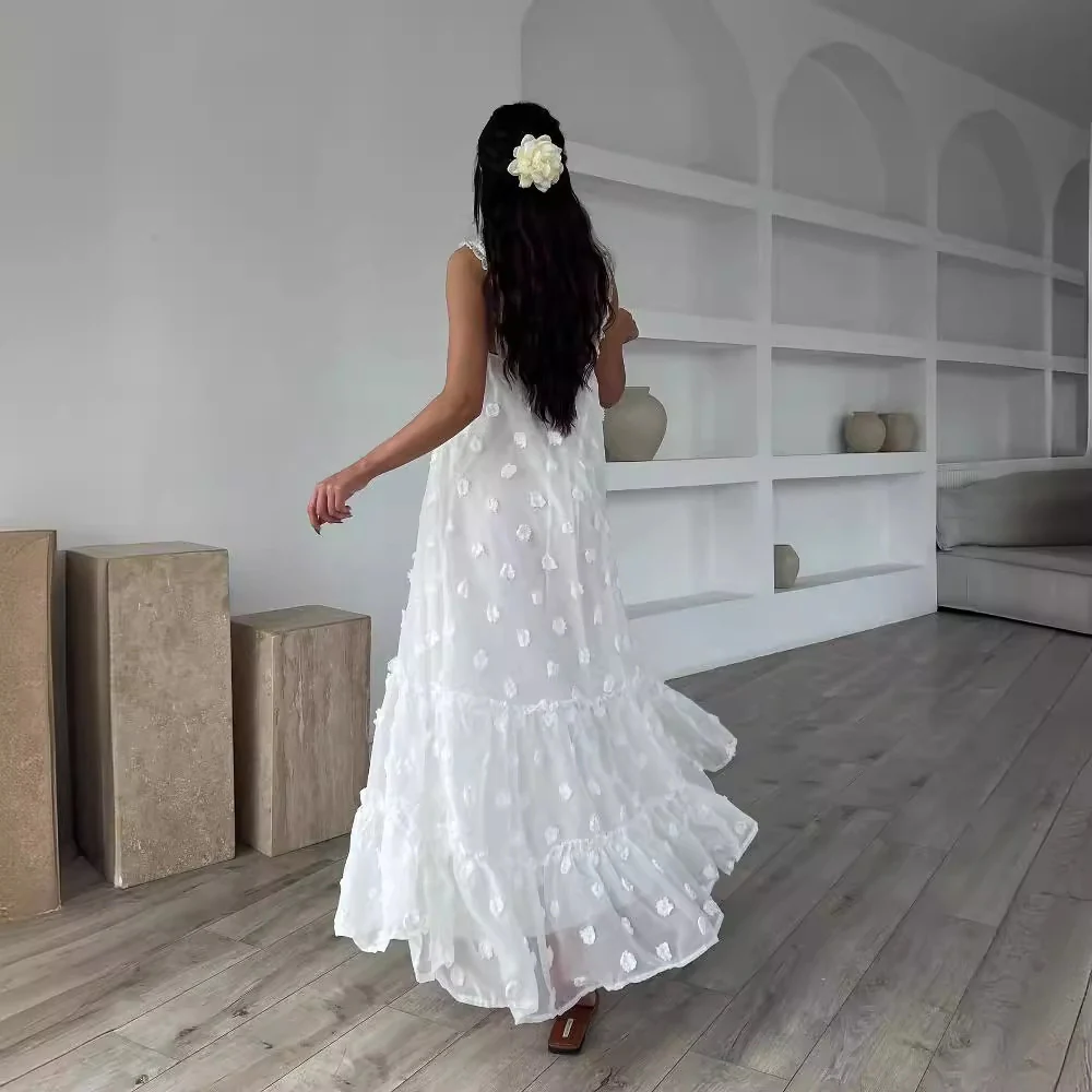 Damen Sommerliches Maxikleid mit floralem Relief und voluminösem Saum R&B - Image 3