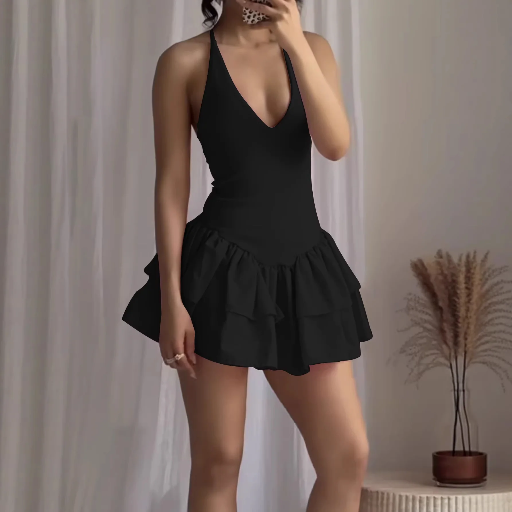 Damen Sommerliches Minikleid mit volanter Rüschenverarbeitung R&B - Image 2