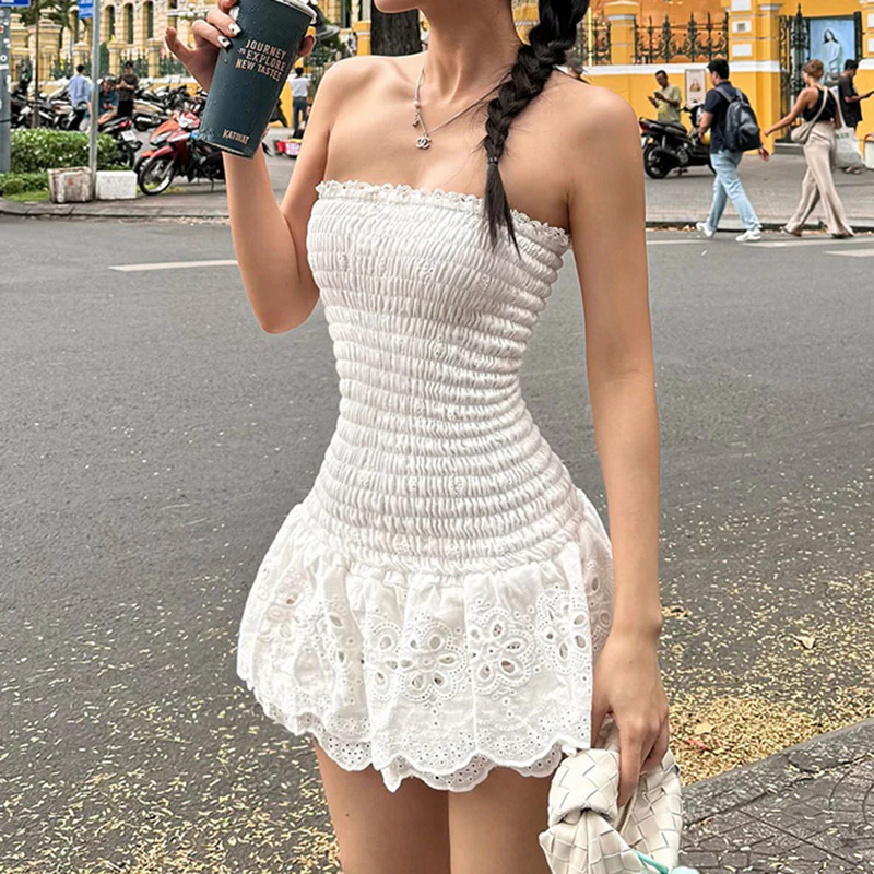 Damen Sommerliches Trägerkleid mit voluminösem Rüschensaum R&B - Image 3