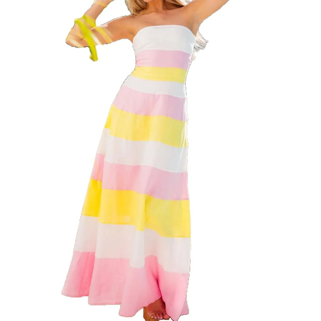 Damen Sommermaxikleid mit modischem Streifenmuster R&B - Image 5