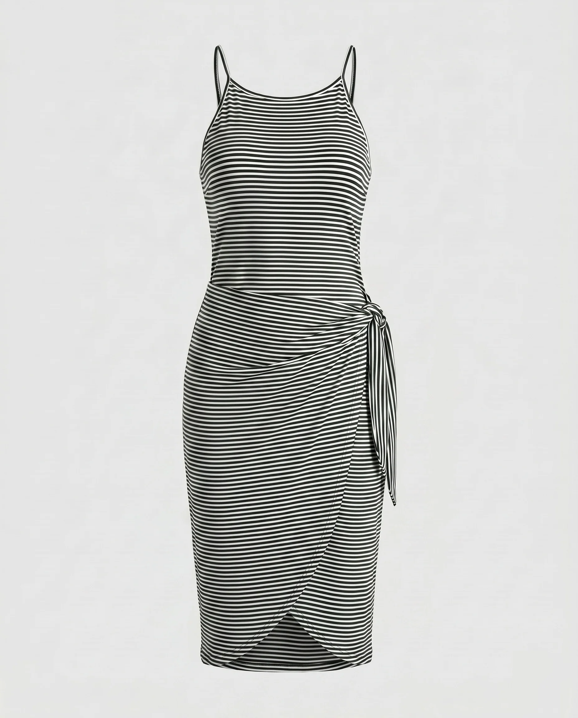 Damen Spaghettiträger-Minikleid mit asymmetrischem Design und Wickeleffekt - Image 6
