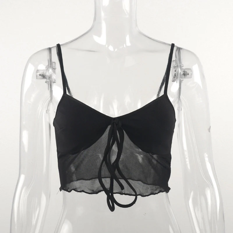 Damen Spaghettiträger Top mit dekorativem Knoten R&B - Image 7