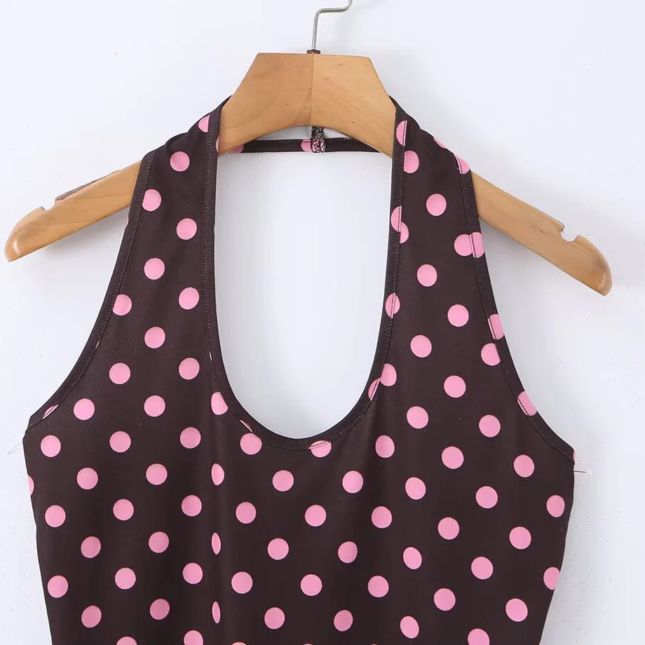 Damen Spaghettiträger Top mit frechem Punktedesign und elastischem Bund R&B - Image 3