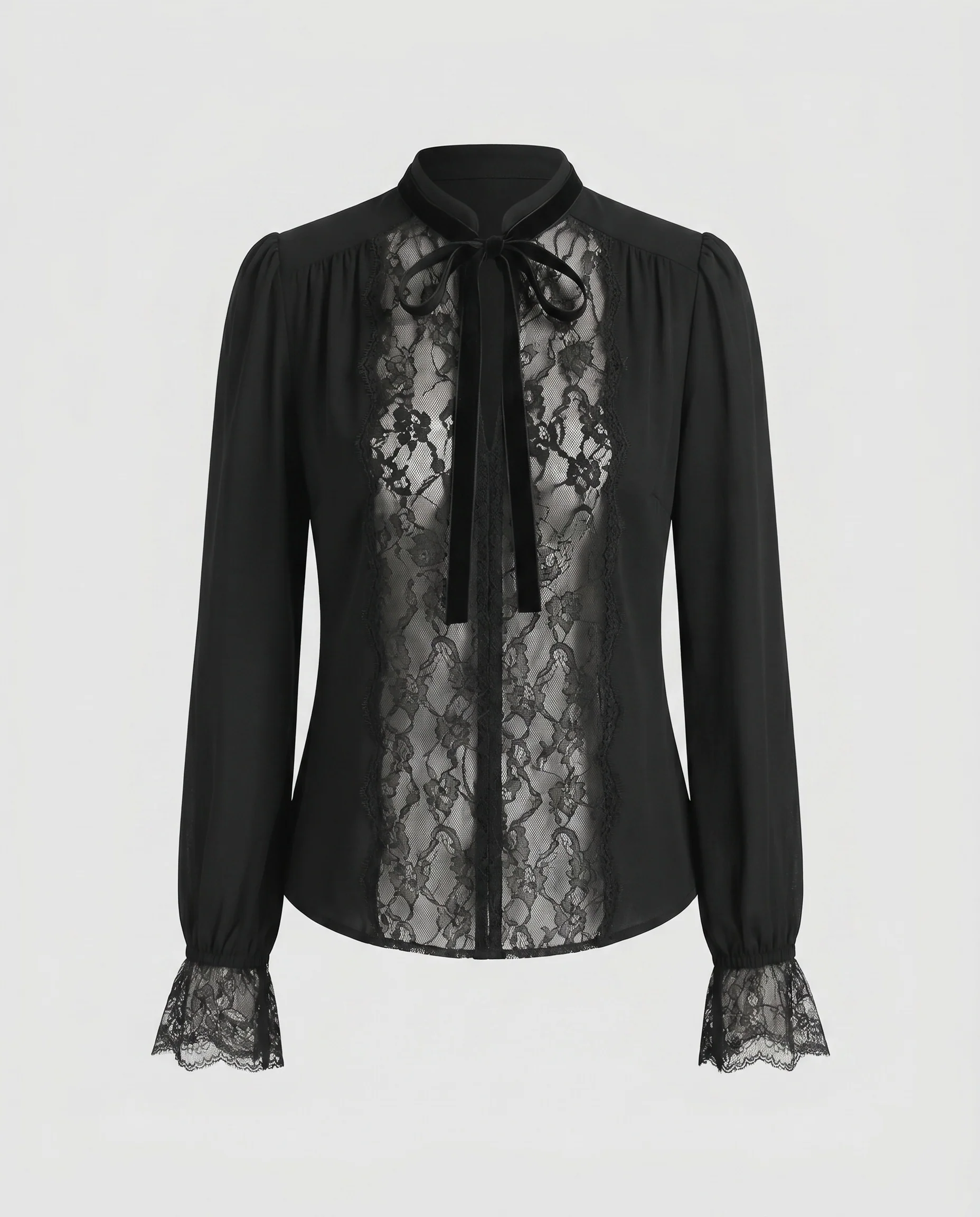 Damen Spitze Bluse mit elegantem Schleifendetail R&B - Image 5