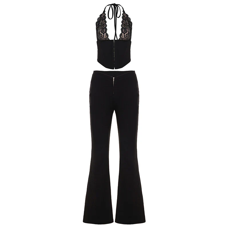 Damen Spitzen-Corsage mit tiefem V-Ausschnitt und raffinierten Trägern Heidi-Mode - Image 9