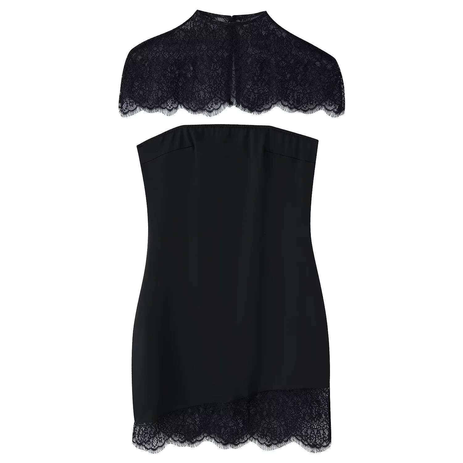 Damen Spitzen-Hängerchenkleid mit elegantem Rückenausschnitt und charmantem Saum R&B - Image 6