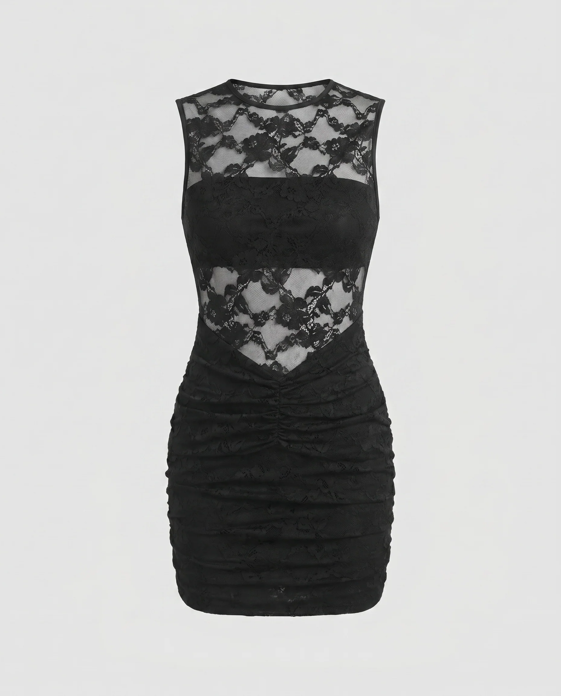 Damen Spitzen-Minikleid mit raffiniertem Unterkleid und verführerischem Schnitt R&B - Image 5