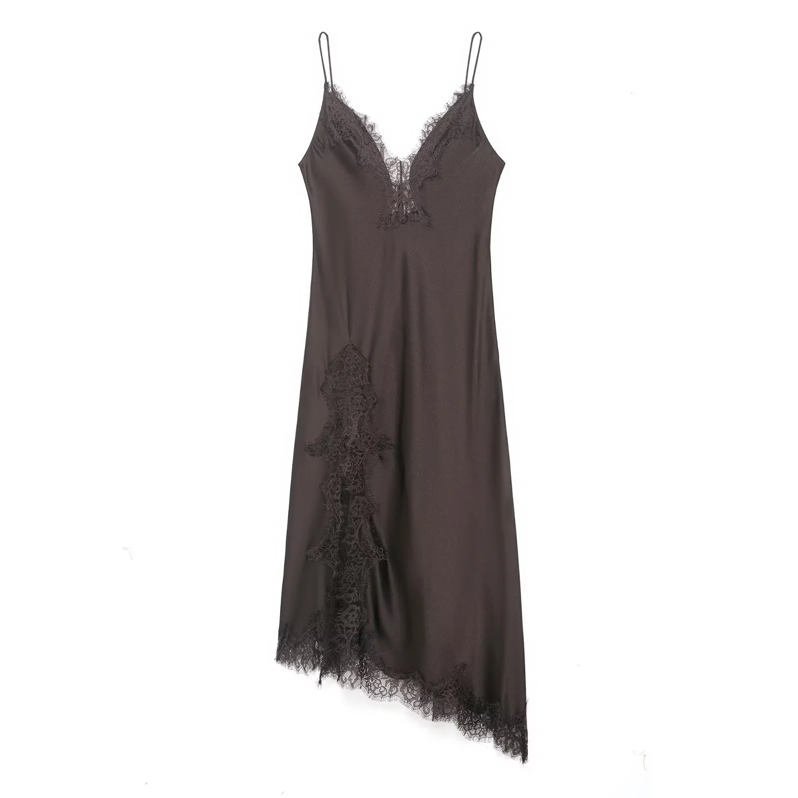 Damen Spitzen-Nachtkleid aus fließendem Stoff mit verspielten Rüschendetails R&B - Image 5