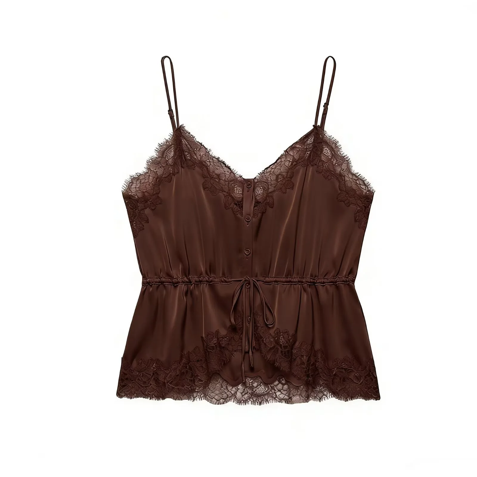 Damen Spitzen-Nachtwäscheoberteil mit romantischem Design und verstellbaren Trägern R&B - Image 5
