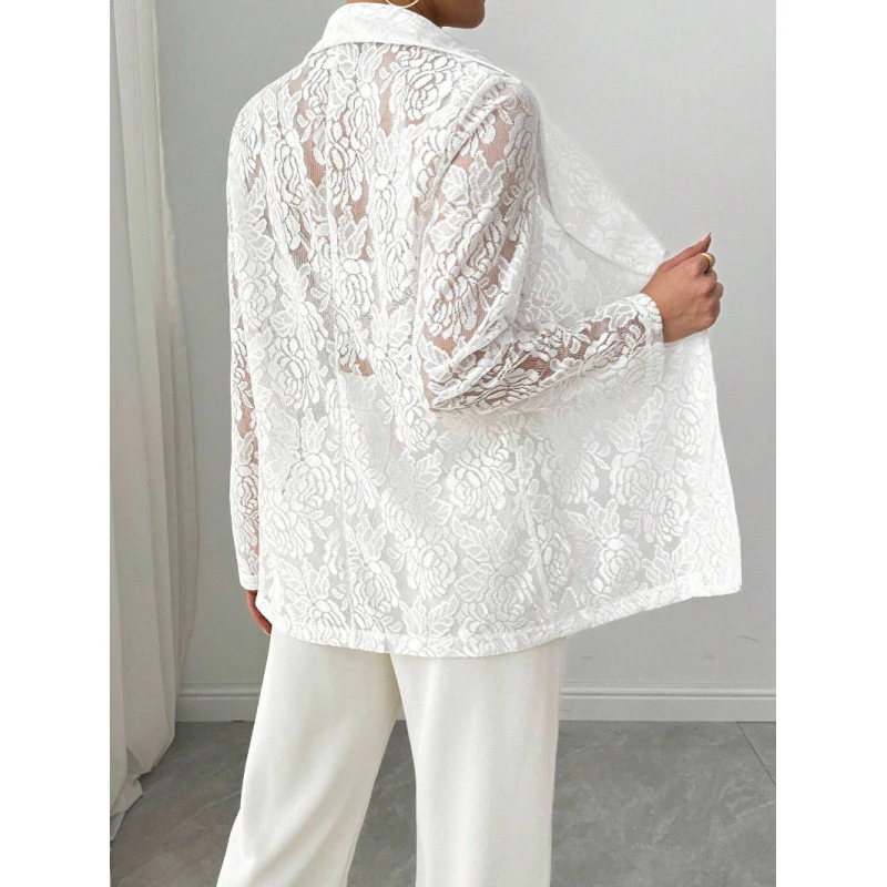 Damen Spitzenblazer mit elegantem Schalkragen R&B - Image 3