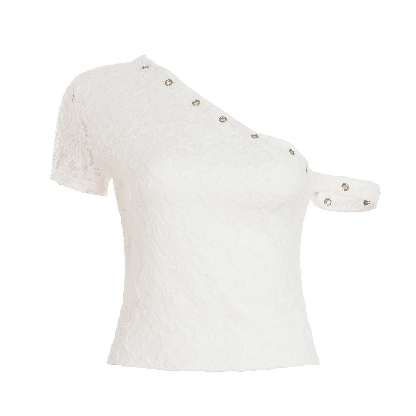 Damen Spitzendesign Oberteil mit asymmetrischer Schulterpartie R&B - Image 6